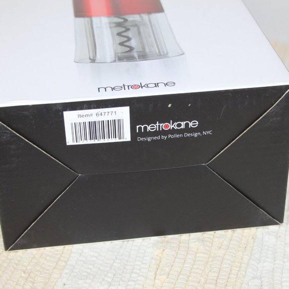 ELECTRIC RABBIT RECHARGEABLE CORKSCREW w/BUILT-IN FOIL CUTTER RED METROKANE - Picture 7 of 10